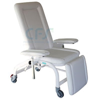 Poltrona prelievi meccanica con Trendelenburg e ruote - Bianca