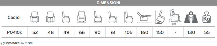 Poltrona elevabile 2 motori AGAVE PO410 con Roller