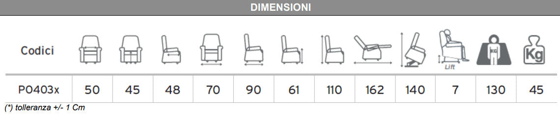 Poltrona elevabile 2 motori CHLOE PO403