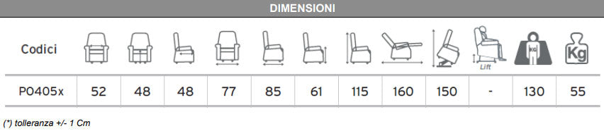 Poltrona elevabile 2 motori DAFNE PO405 con Roller