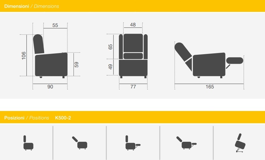 Poltrona elevabile 2 motori KSP K500-2
