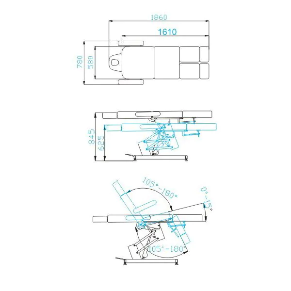 Poltrona multifunzionale AZZURRO 706 elettrica a 1 motore - Bianca