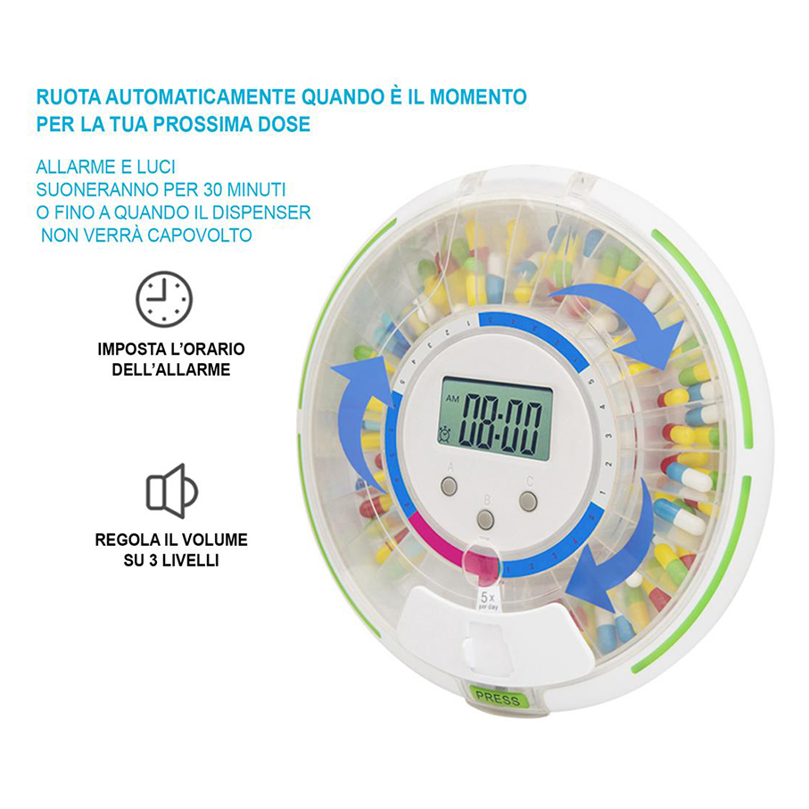 Portapillole con Bluetooth M111 - 28 giorni di dosaggio