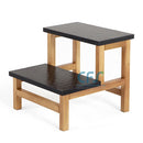 Predellino in legno massello di faggio a 2 gradini