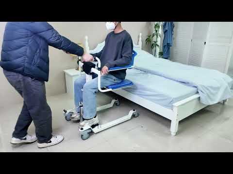 Sedia idraulica di trasferimento con ruote KDB-506 - in acciaio a 3 sedute