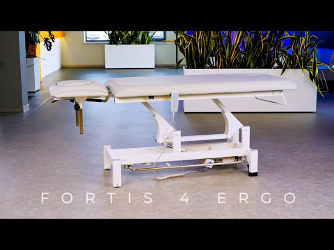Lettino elettrico ad altezza variabile FORTIS 4 ERGO + Barra di controllo - Grigio Chiaro