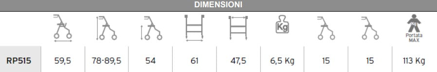 Deambulatore Rollator Atlante 1.0 RP515