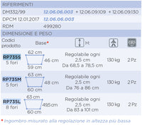 Deambulatore pieghevole RP735 - 2 puntali e 2 ruote fisse