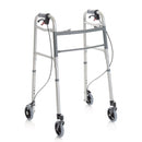 Deambulatore pieghevole RP742 - Freni a mano e 2 ruote piroettanti e 2 fisse