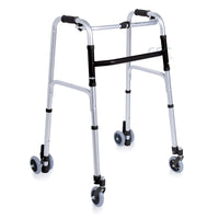 Deambulatore pieghevole RP743 - 2 ruote piroettanti e 2 gemellate con rotazione frizionata