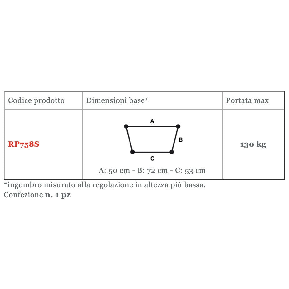 Deambulatore sottoascellare verniciato pieghevole RP758S - Regolabile in altezza