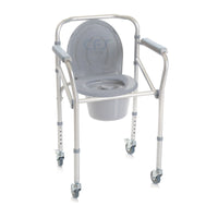 Sedia comoda WC RP782 -in alluminio a 4 funzioni, pieghevole con ruote