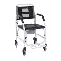 Sedia comoda WC e doccia RS939 - in alluminio verniciato con ruote