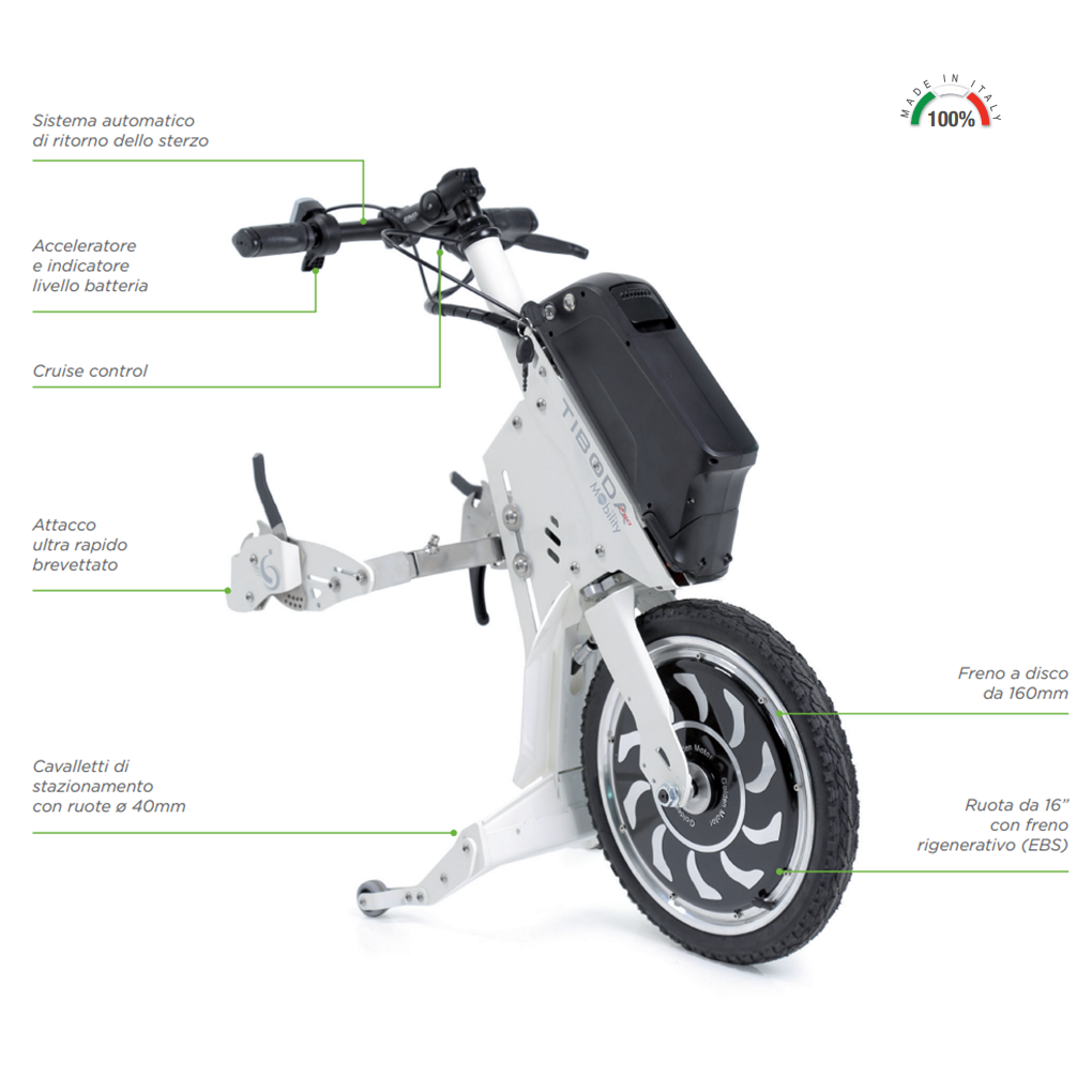 Ruotino elettrico per disabili TIBODA 750W - TB075