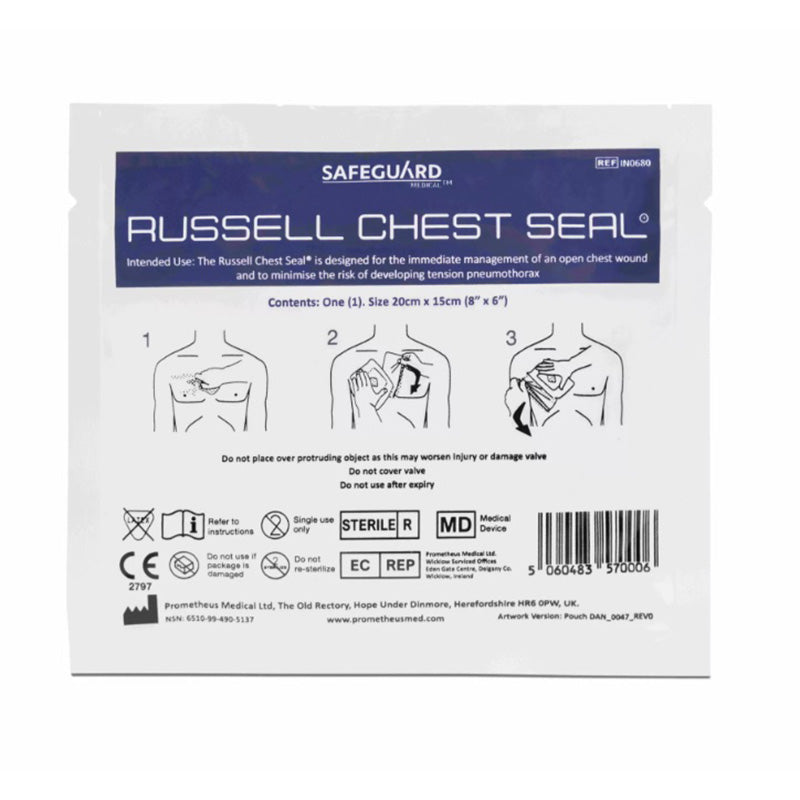 Cerotto per pneumotorace esterno Russell Chest Seal®