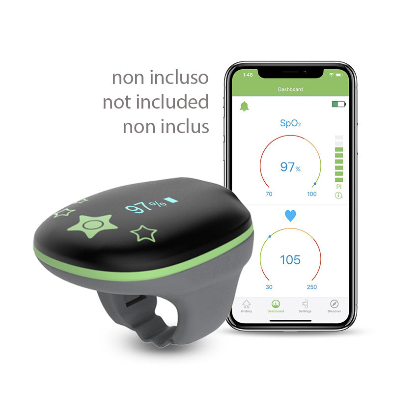 Saturimetro da dito indossabile VIATOM O2Ring con Bluetooth - Pediatrico