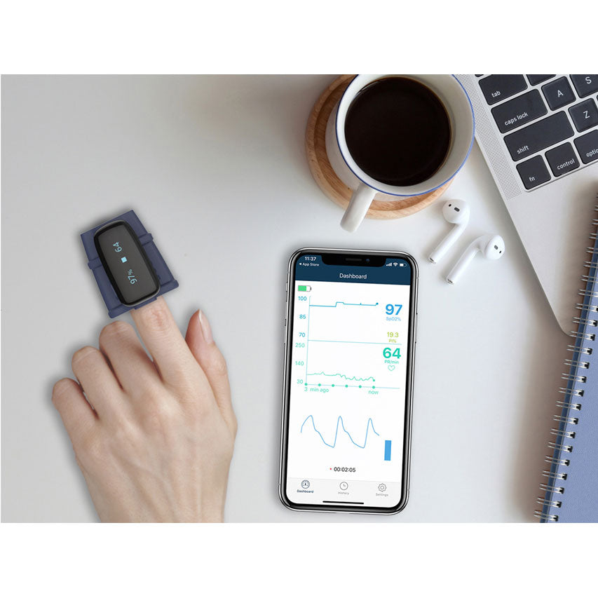 Saturimetro da dito VIATOM OXYFIT con Bluetooth - Adulti