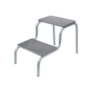 Scaletta a 2 gradini grigia verniciata