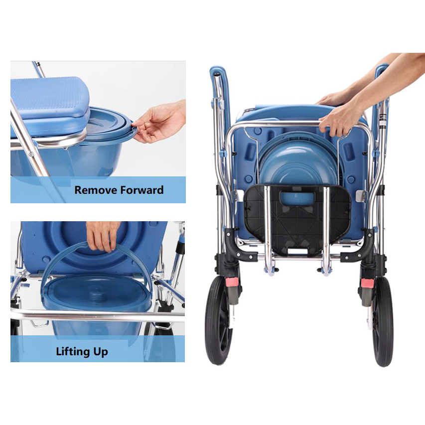 Sedia comoda GIMA KDB-699 - in alluminio e pieghevole con ruote