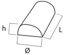 Cuscino semicilindrico cm 50 x 25