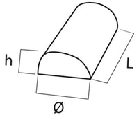Cuscino semicilindrico cm 50 x 25