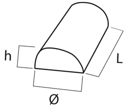 Cuscino Semicilindrico 60 x 30 cm