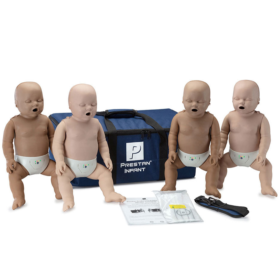 Set manichini RCP neonatale Prestan Professional Infant Diversity - con Feedback Monitor/Clicker (2 pelle chiara e 2 pelle scura)