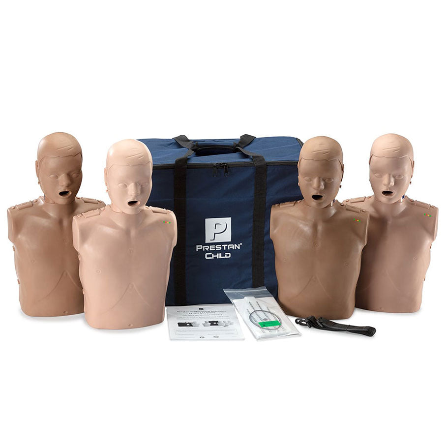 Set manichini RCP pediatrico Prestan Professional Child Diversity - con Feedback Monitor/Clicker (2 pelle chiara e 2 pelle scura)