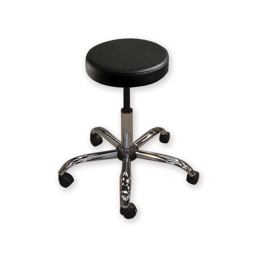 Sgabello con sedile imbottito - base in metallo elevabile a vite