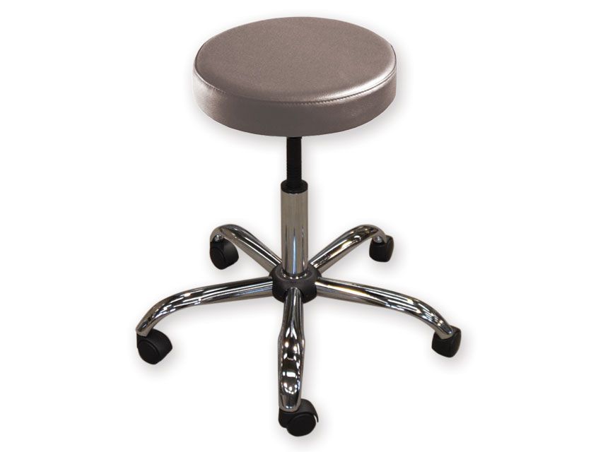 Sgabello con sedile imbottito - base in metallo elevabile a vite