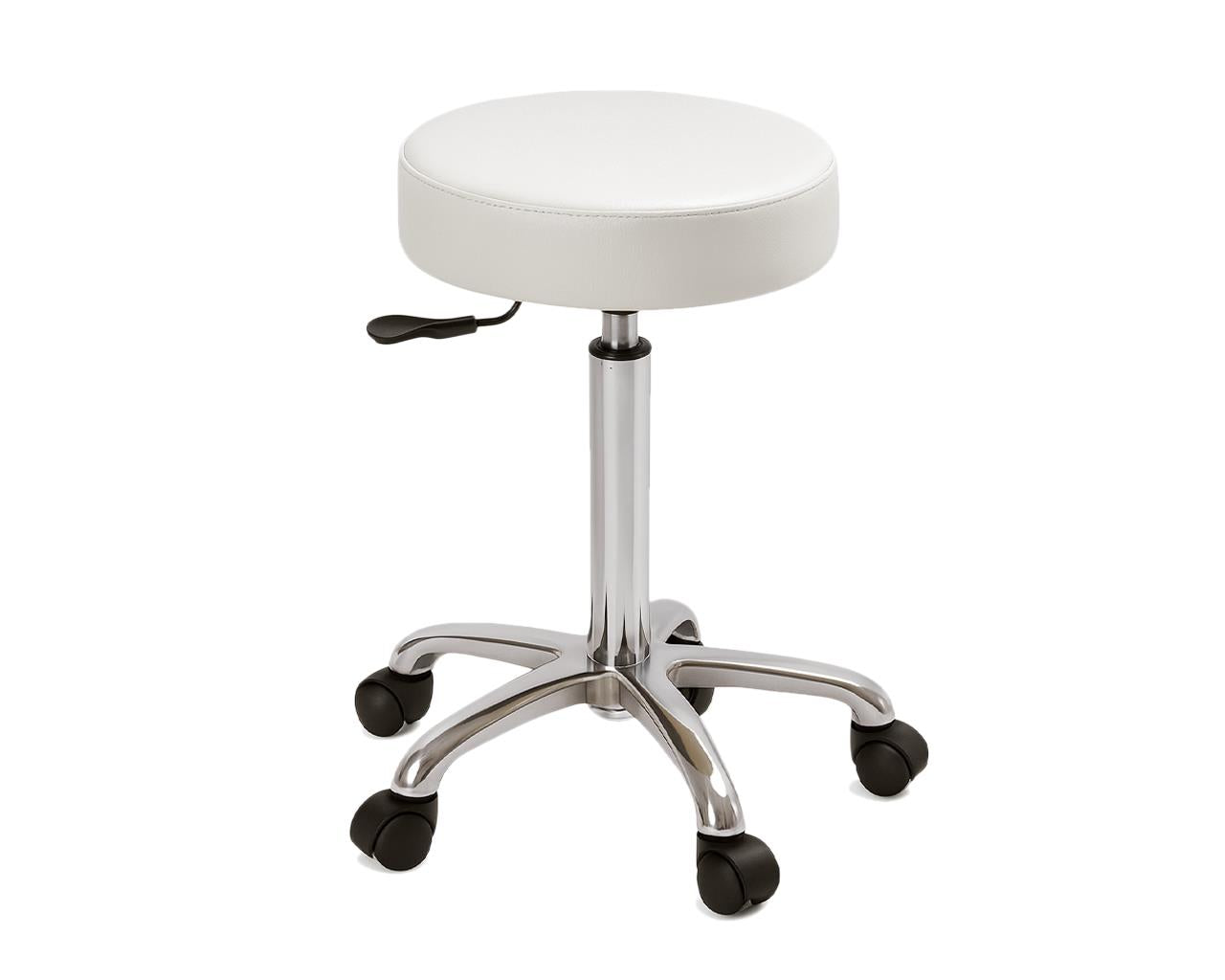 Sgabello con sedile imbottito - base in acciaio elevabile a gas
