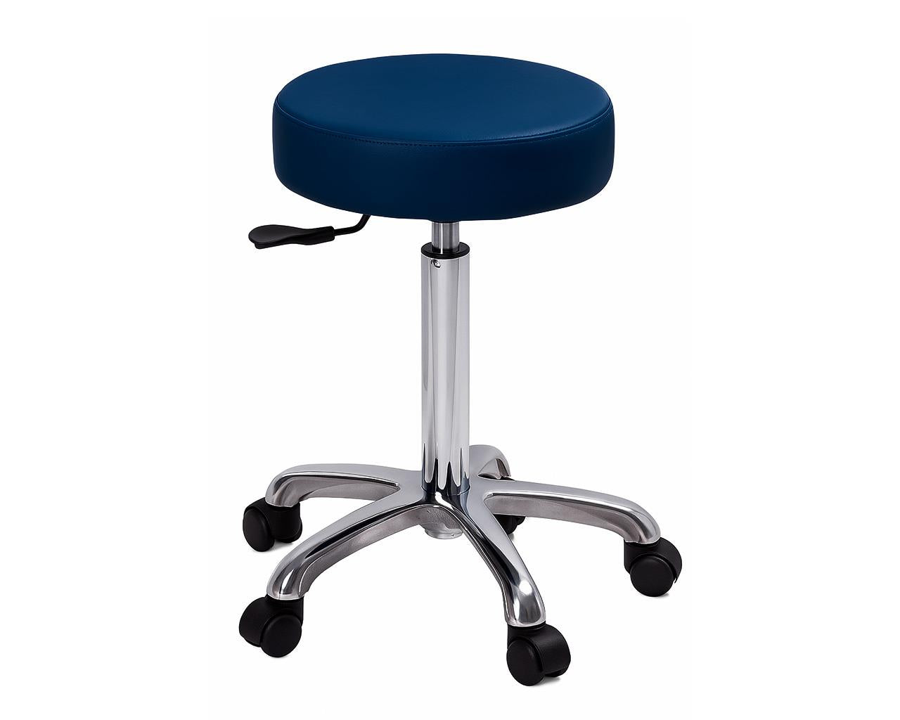 Sgabello con sedile imbottito - base in acciaio elevabile a gas