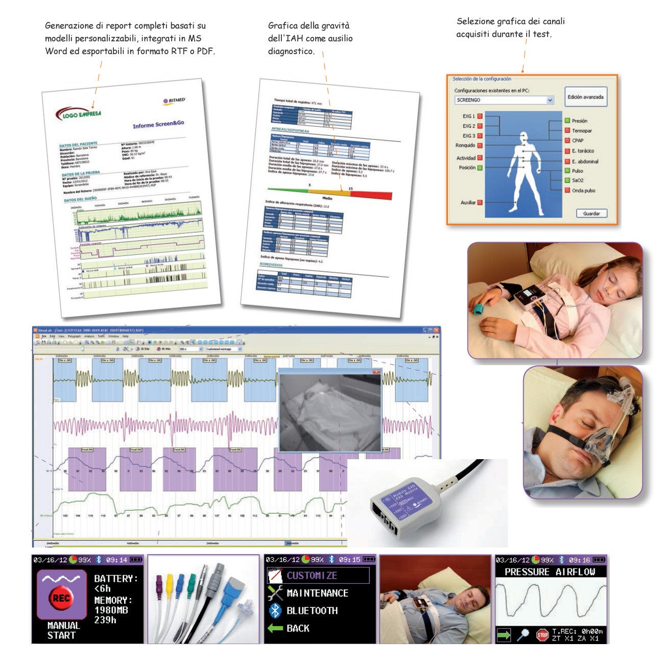 Poligrafo Cardiorespiratorio Sleep&Go A + Software BITMEDLab