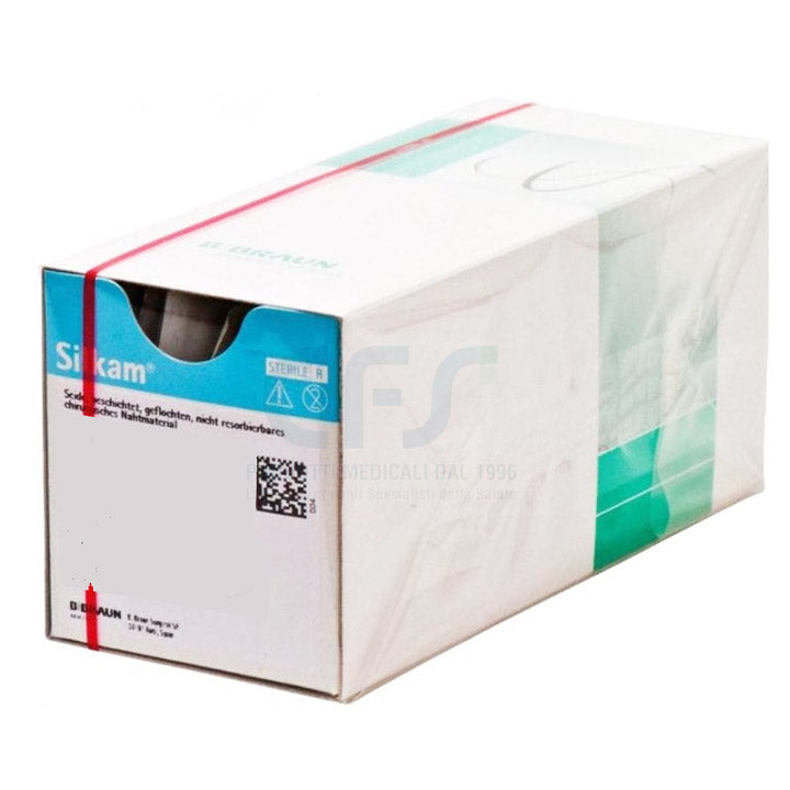 Silkam suture non assorbibili in seta, ago 3/8 19mm, USP 3/0 - filo nero 45cm (conf. 12 pz.)