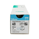 Silkam suture non assorbibili in seta, ago 3/8 12mm, USP 4/0 - filo nero 45cm (conf. 12 pz.)