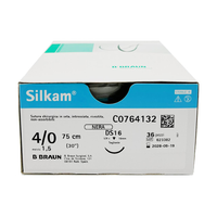 Silkam suture non assorbibili in seta, ago 1/2 17mm, USP 4/0 - filo nero 75cm (conf. 36 pz.)
