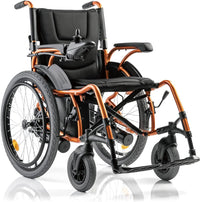 Carrozzina elettrica pieghevole Yuwell D130AL  con ruote posteriori 56 cm e corrimano