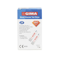 Strisce glucosio per glucometro GIMA (conf. 25 pz.)