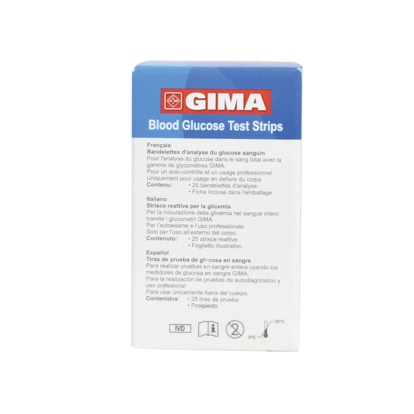 Strisce glucosio per glucometro GIMA (conf. 25 pz.)