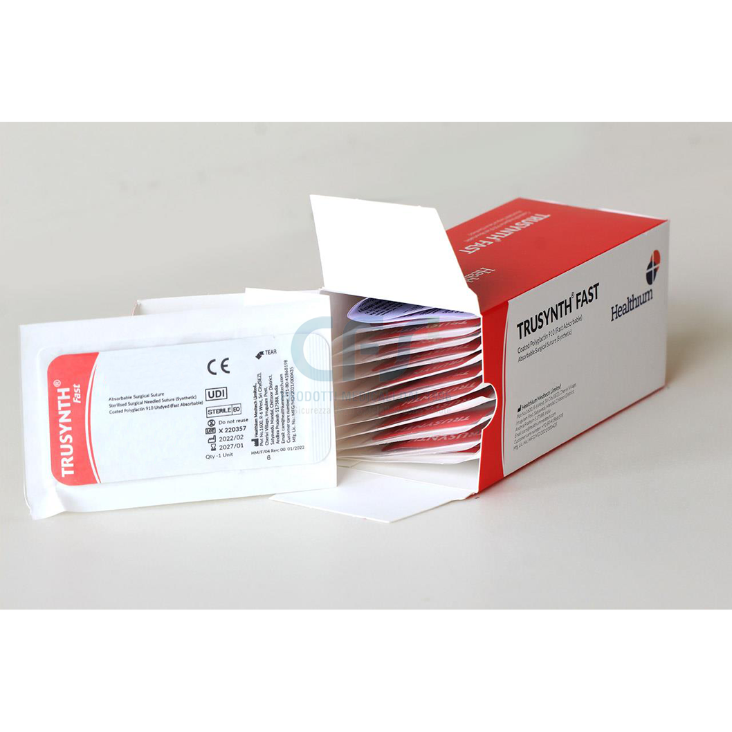 Trusynth Fast Sutura Healthium TRUSYNTH FAST, ago 1/2 22mm, USP 3/0 - filo incolore ...