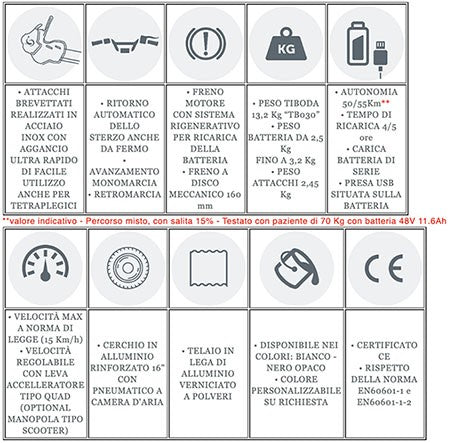 Ruotino elettrico per disabili TIBODA 300W - TB030