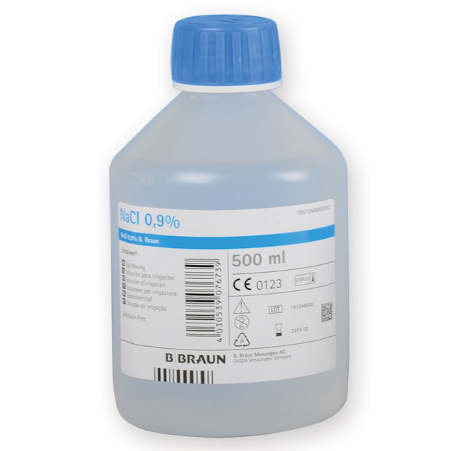 Soluzione salina fisiologica sterile Ecotainer - Flacone da 500 ml