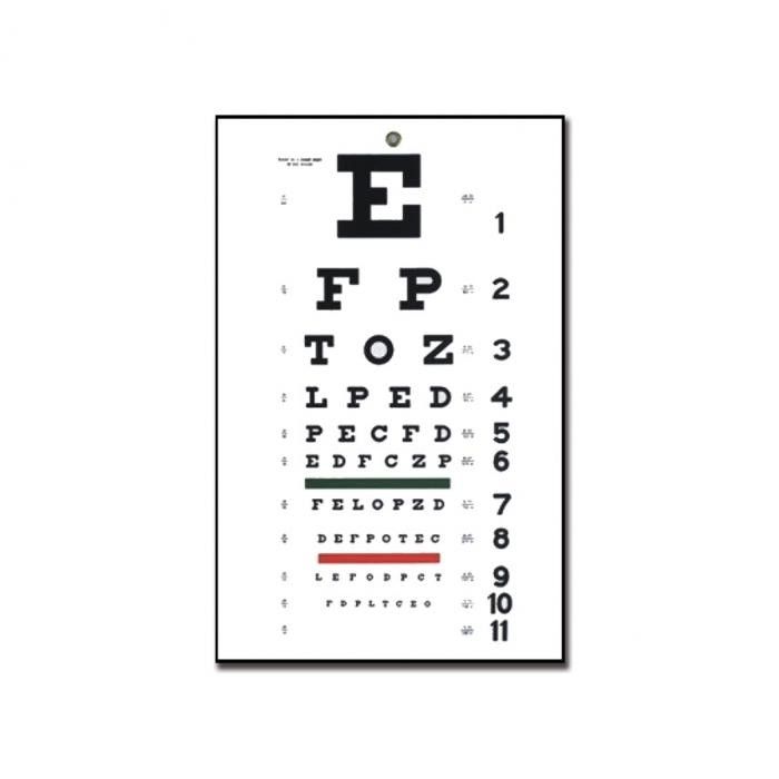 Tavola optometrica Snellen tradizionale 28 x 56 - 6.1 m su CFS PRODOTTI  MEDICALI