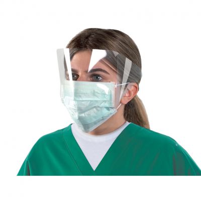 Mascherina chirurgica MASKOP con visiera avvolgente ed elastici (conf. 50 pz)