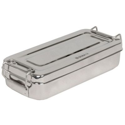 Scatola in acciaio Inox 18x8x4 cm - con manici