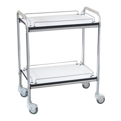 Carrello in bilaminato 2 piani con ringhierina - cm 70x50x80H