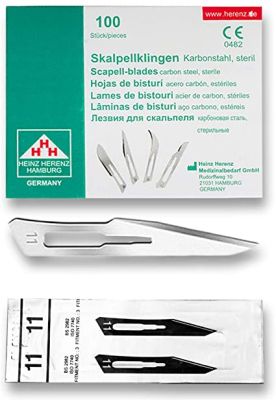 Lame bisturi monouso sterili Heinz Herenz Carbon Steel n.11 (conf. 100 pz.)