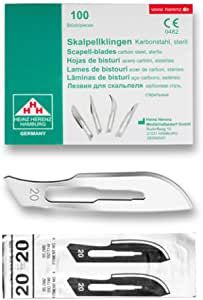 Lame bisturi monouso sterili Heinz Herenz Carbon Steel n.20 (conf. 100 pz.)