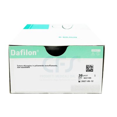 Dafilon suture non assorbibili in nylon, ago 3/8 19mm, USP 3/0 - filo blu 45cm (conf. 36 pz.)