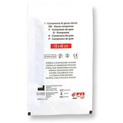 Compresse di garza cotone piegata PVS cm 18 x 40 Sterile